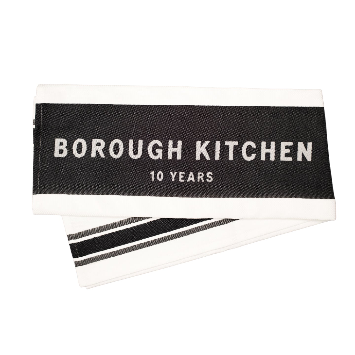 Borough Kitchen 10th Anniversary French Jacquard Tea Towel / Black - Image 2