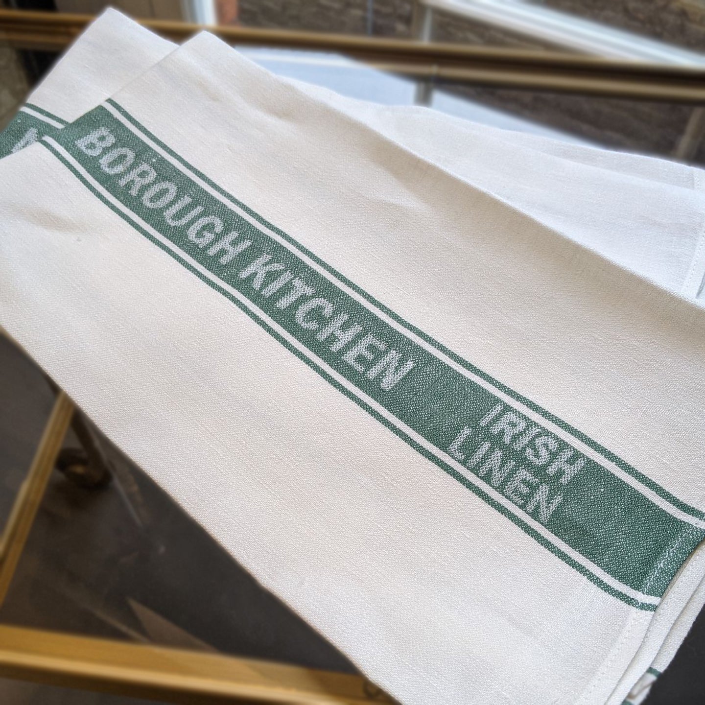 Borough Kitchen Irish Linen Tea Towel / Green - Image 4