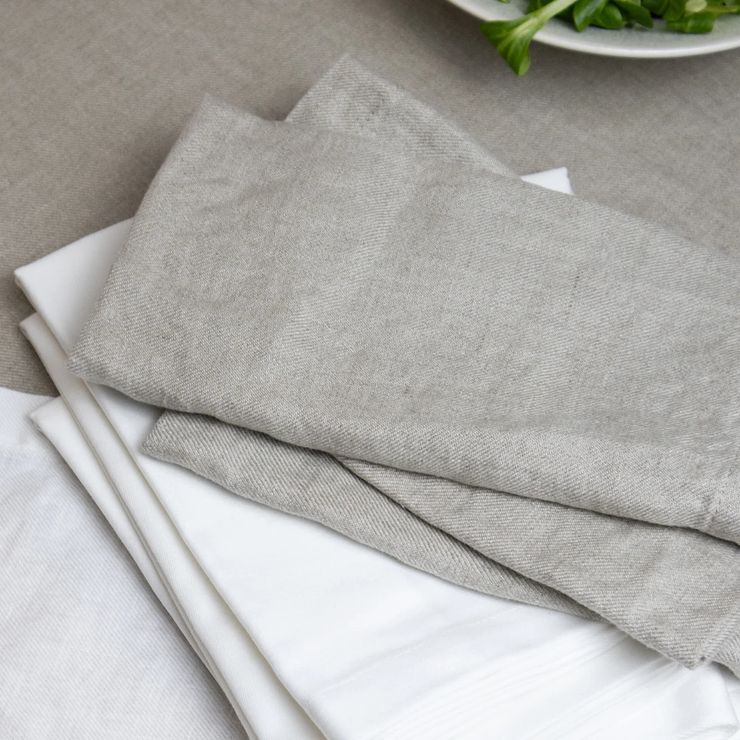 Borough Kitchen Linen Napkins / Set of 4 / 48x48cm / White - Image 3
