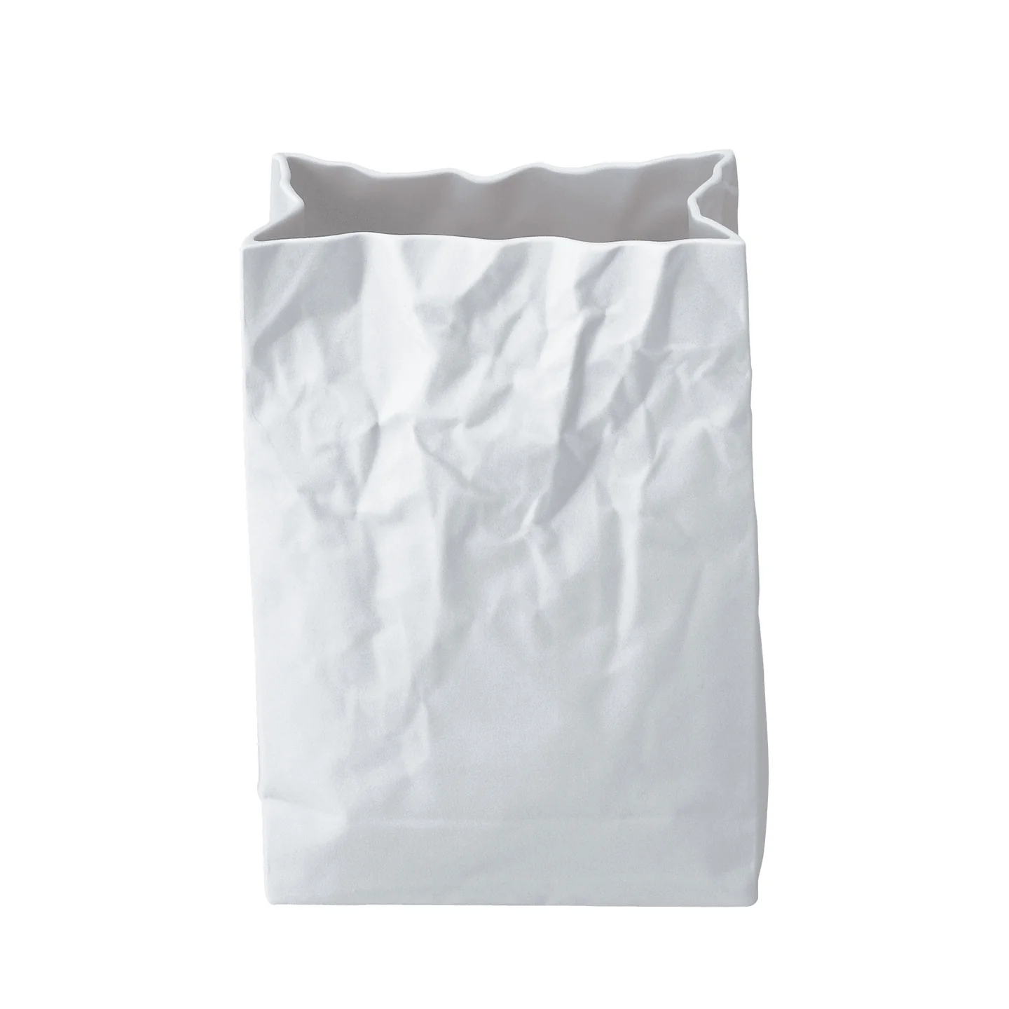 Ceramic Japan Porcelain Crinkle Superbag Vase / White - Image 3
