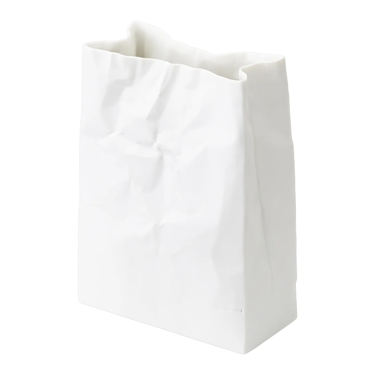 Ceramic Japan Porcelain Crinkle Superbag Vase / White - Image 4