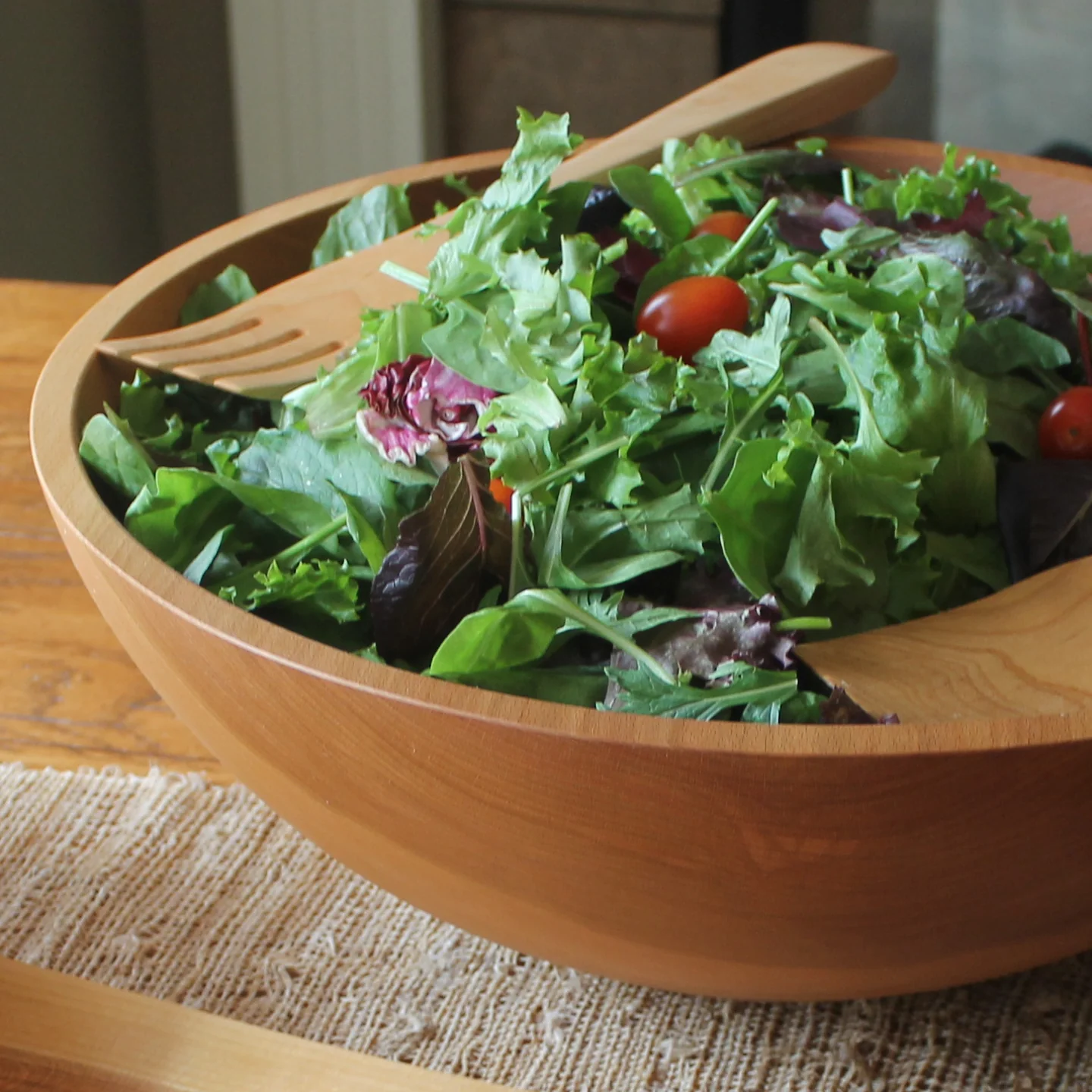 Cherry Wood Salad Bowl - Image 6