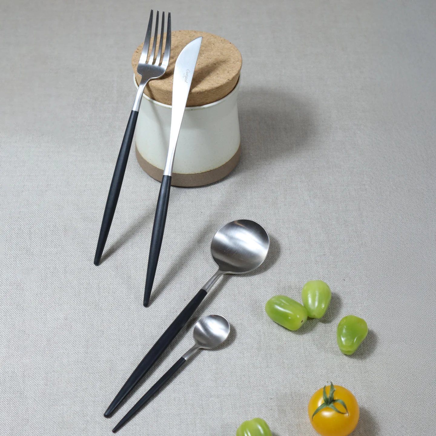 Cutipol Goa 75 Piece Cutlery Set / Black & Stainless Steel - Image 4