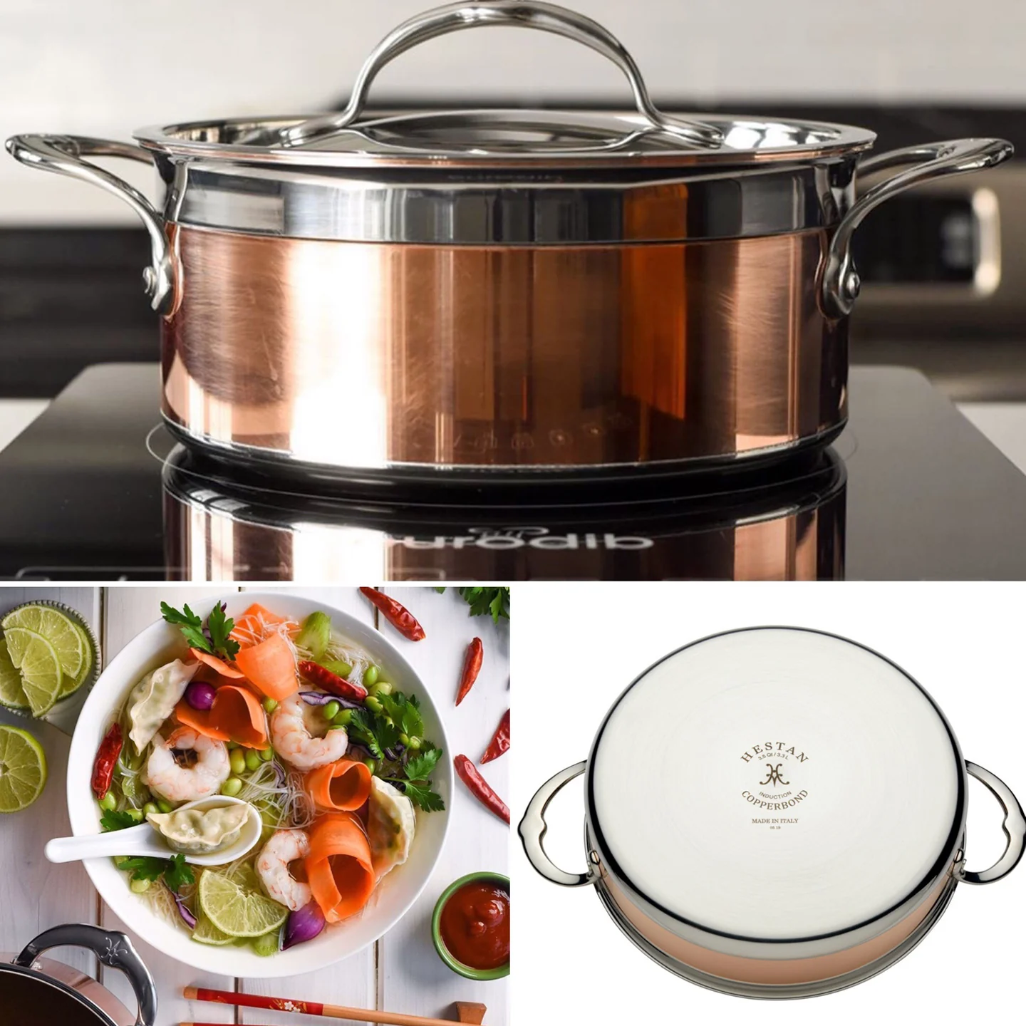 Hestan CopperBond Induction Copper Soup Pot with Lid - Image 5