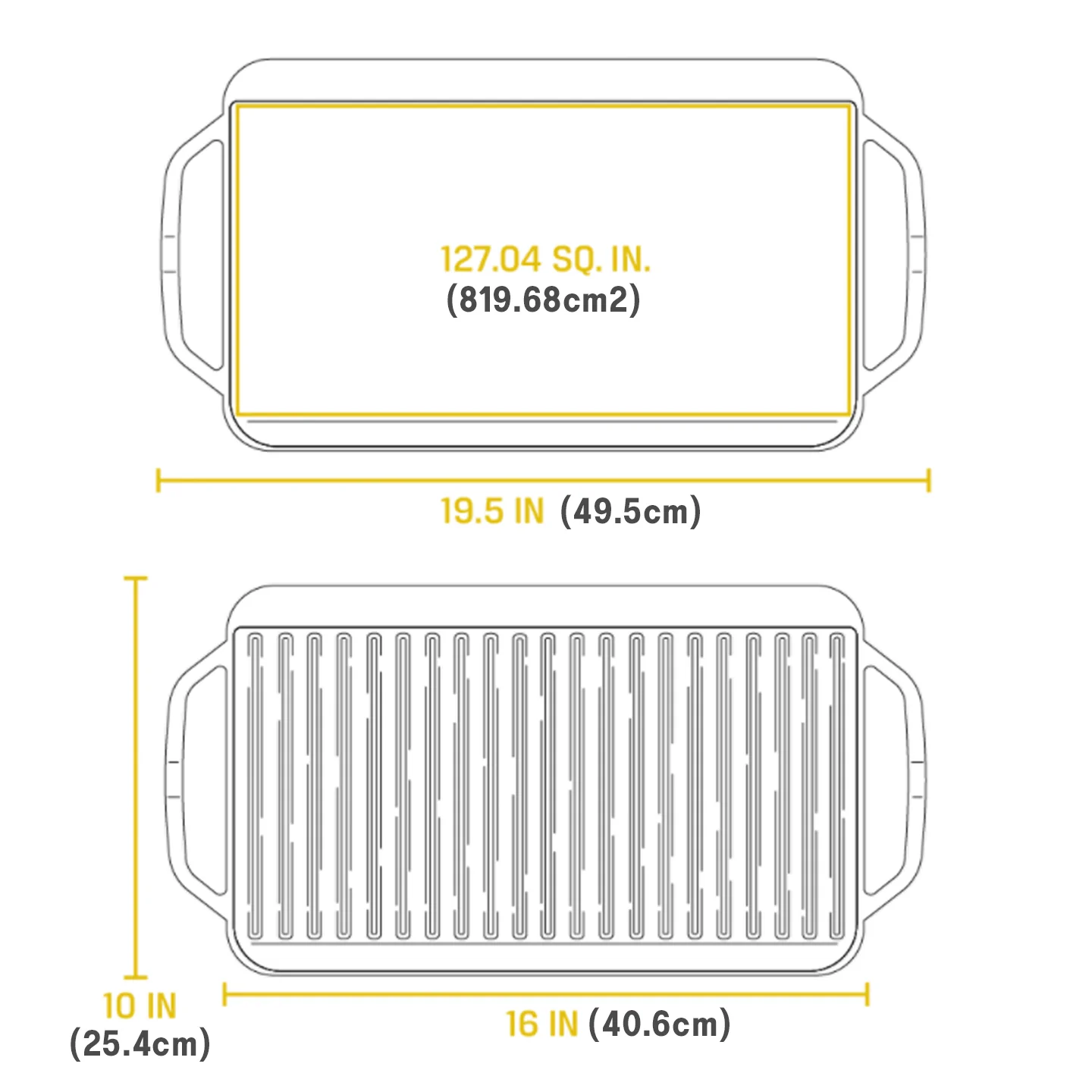 Lodge Chef Collection Reversible Griddle / 50x25cm / 19.5x10" - Image 7