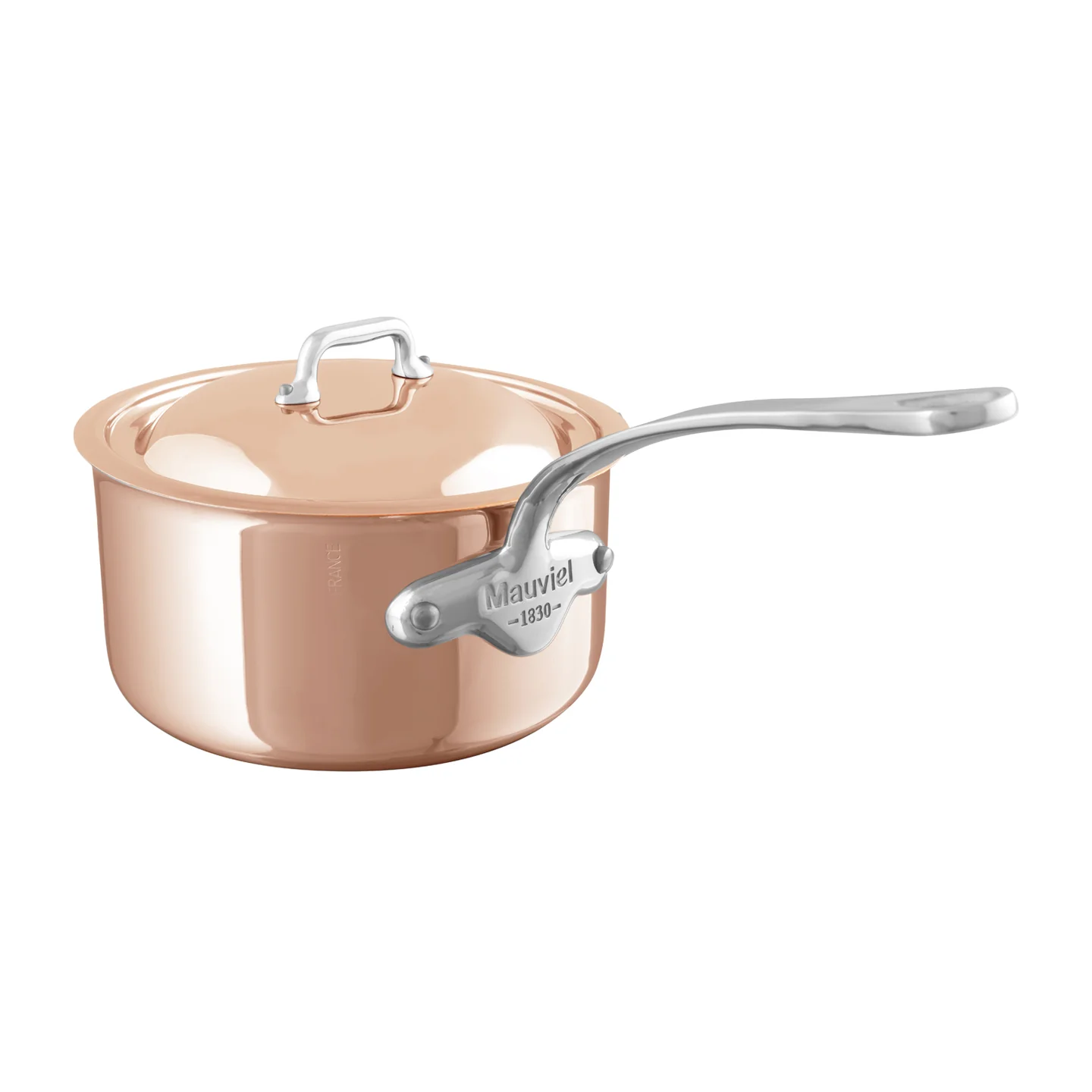 Mauviel M'6S Induction Compatible Copper Saucepan with Lid - Image 4