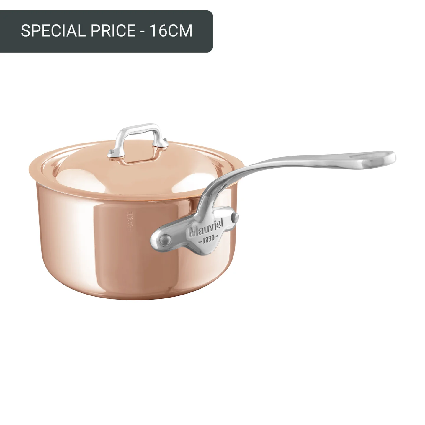 Mauviel M'6S Induction Compatible Copper Saucepan with Lid - Image 5