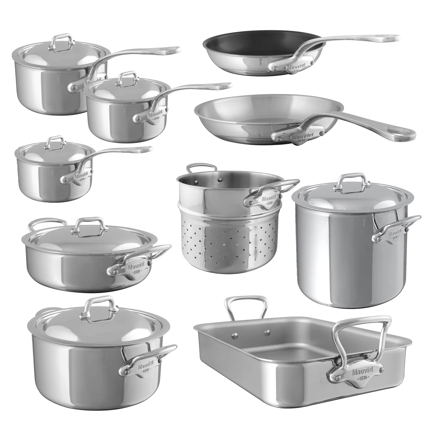 Mauviel M'Cook 10 Piece Cookware Set / Non-Stick Frying Pan *
