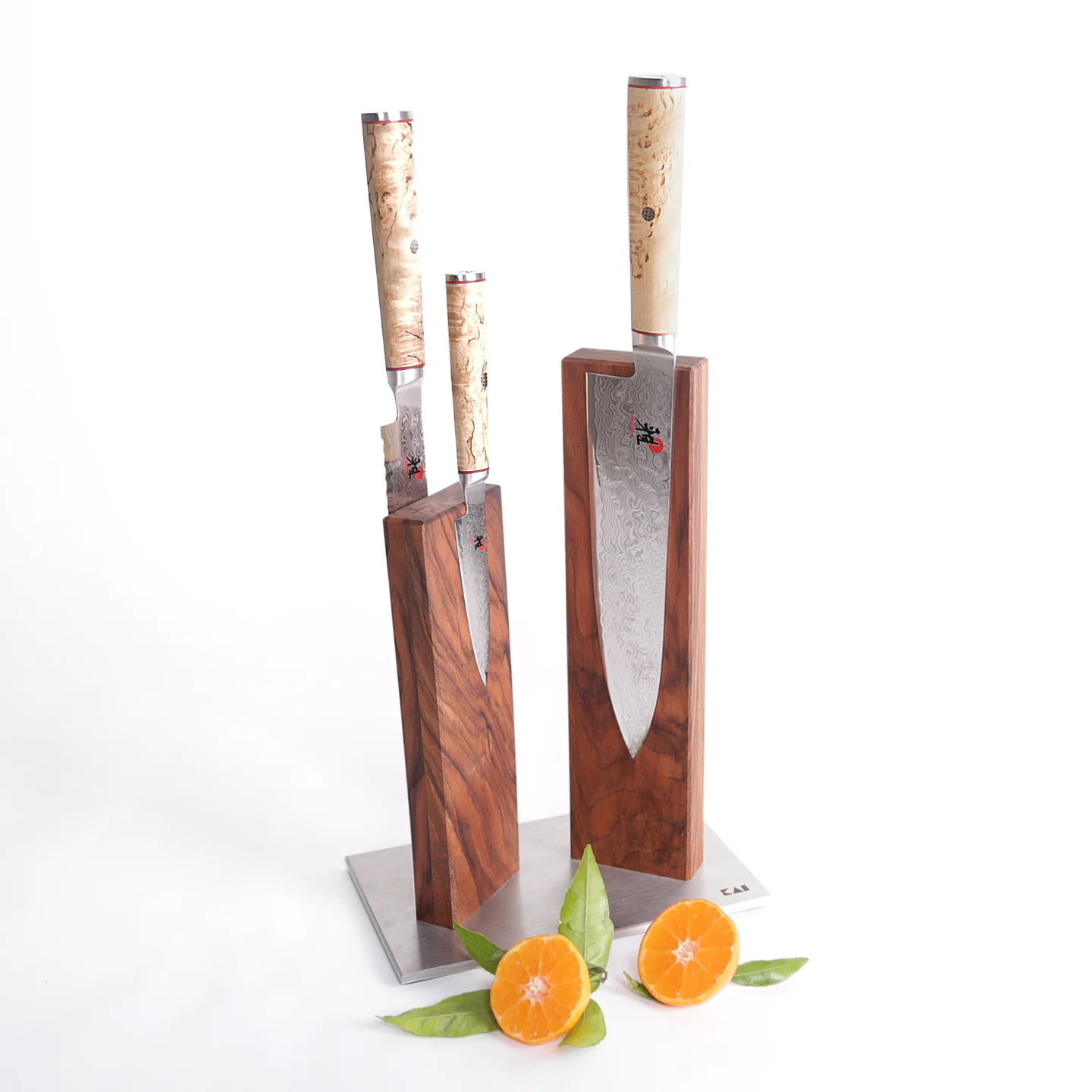 Miyabi 5000 MCD 3 Knife and Kai Block Set / Walnut Block