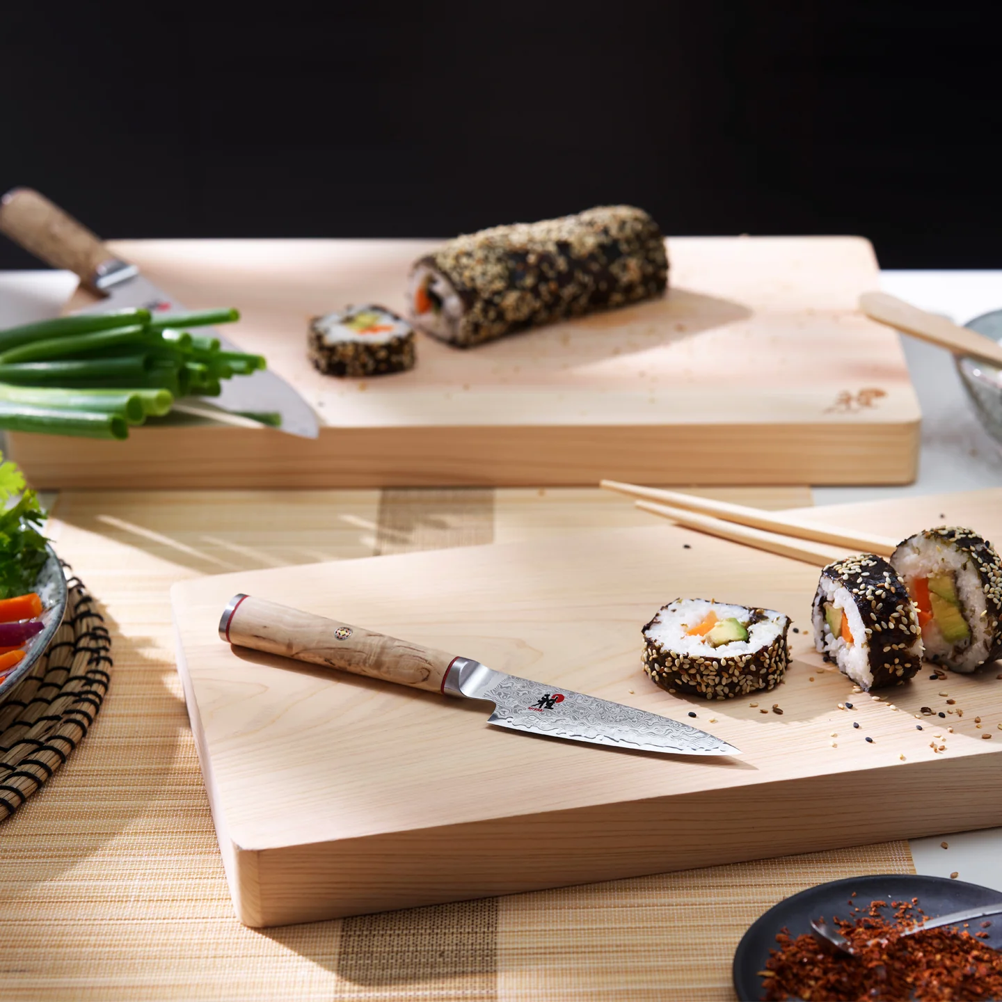 Miyabi 5000 MCD 3 Knife and Kai Block Set / Walnut Block - Image 2