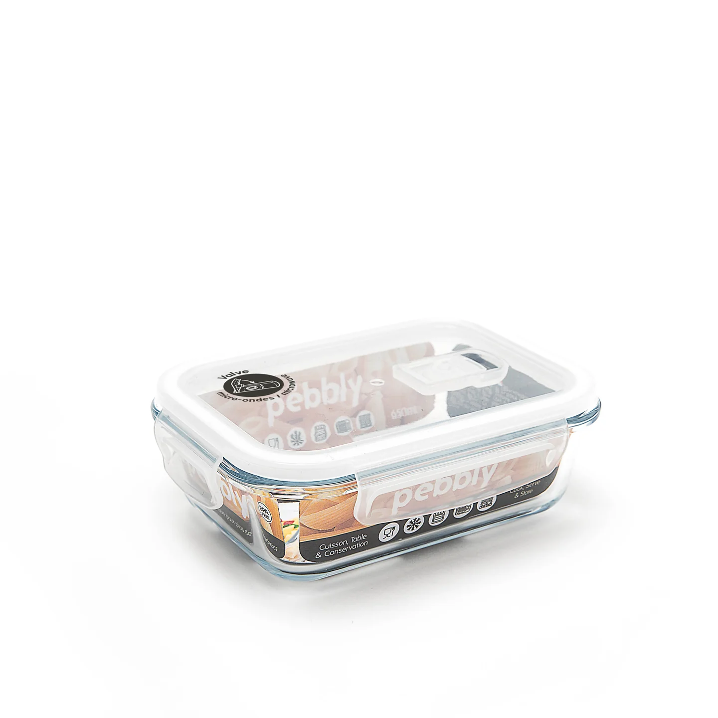 Pebbly Rectangular Glass Container - Image 3