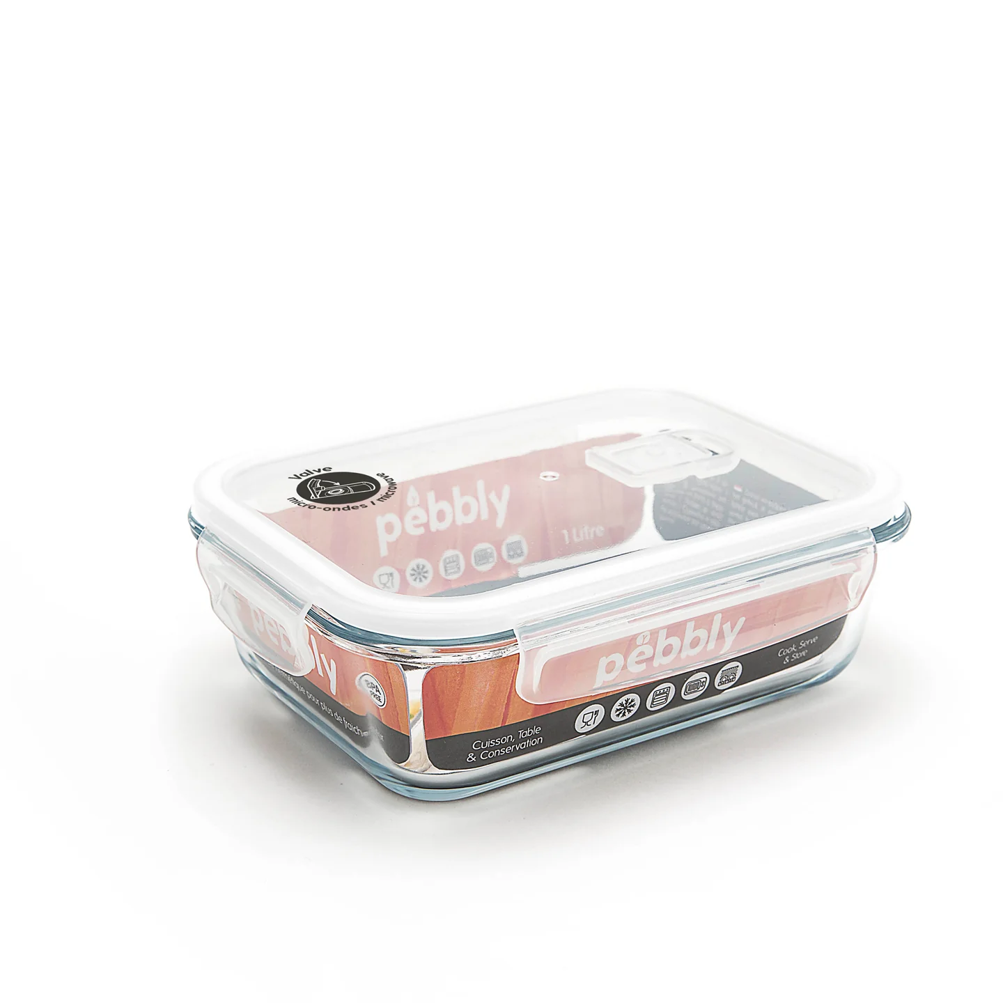 Pebbly Rectangular Glass Container - Image 5
