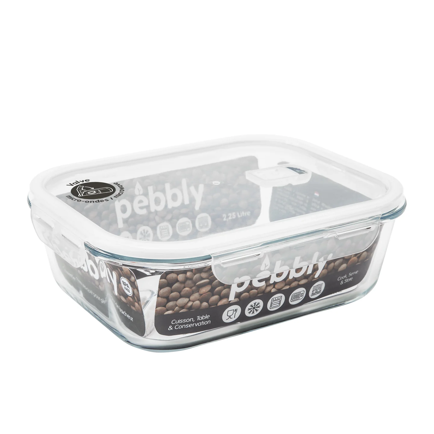 Pebbly Rectangular Glass Container - Image 7