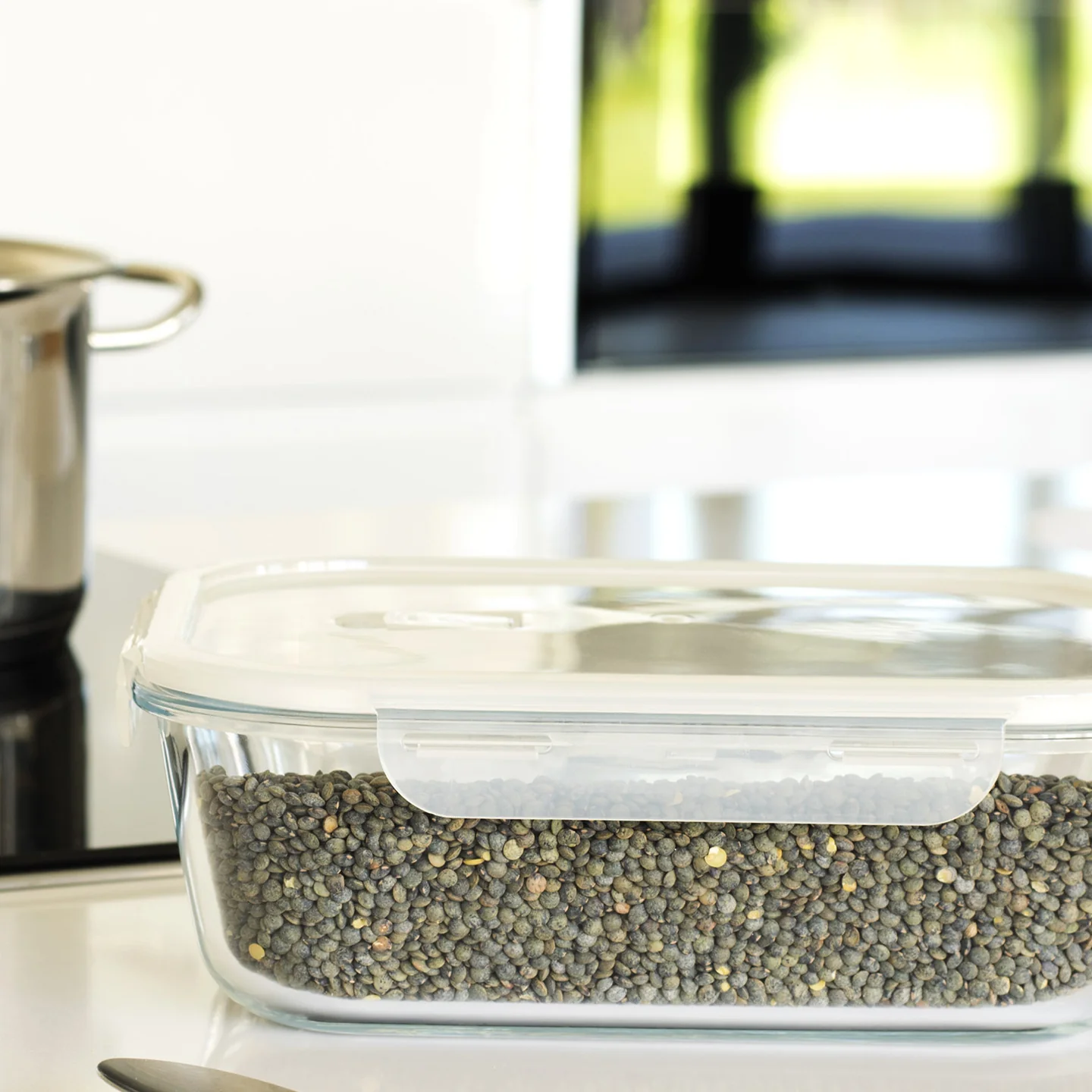 Pebbly Rectangular Glass Container - Image 8