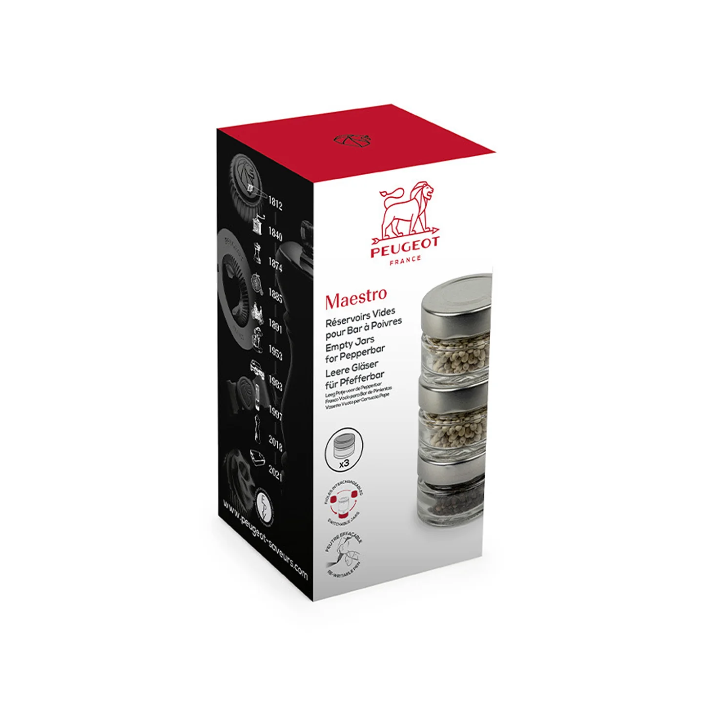 Peugeot Maestro Salt & Pepper Refill Jars / Set of 3 - Image 4