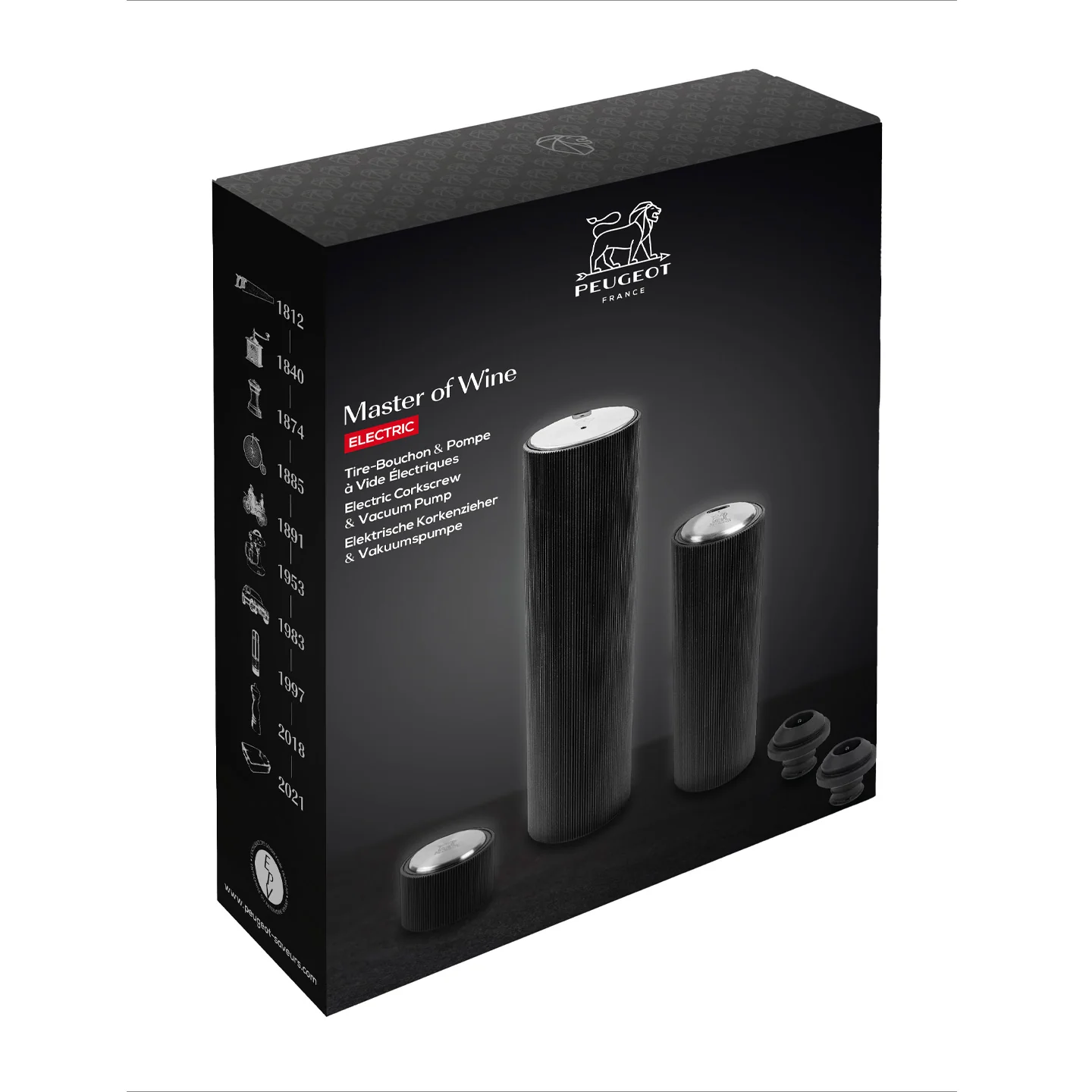Peugeot Master of Wine Electric Wine Opener & Preserver Set / Black - Image 5