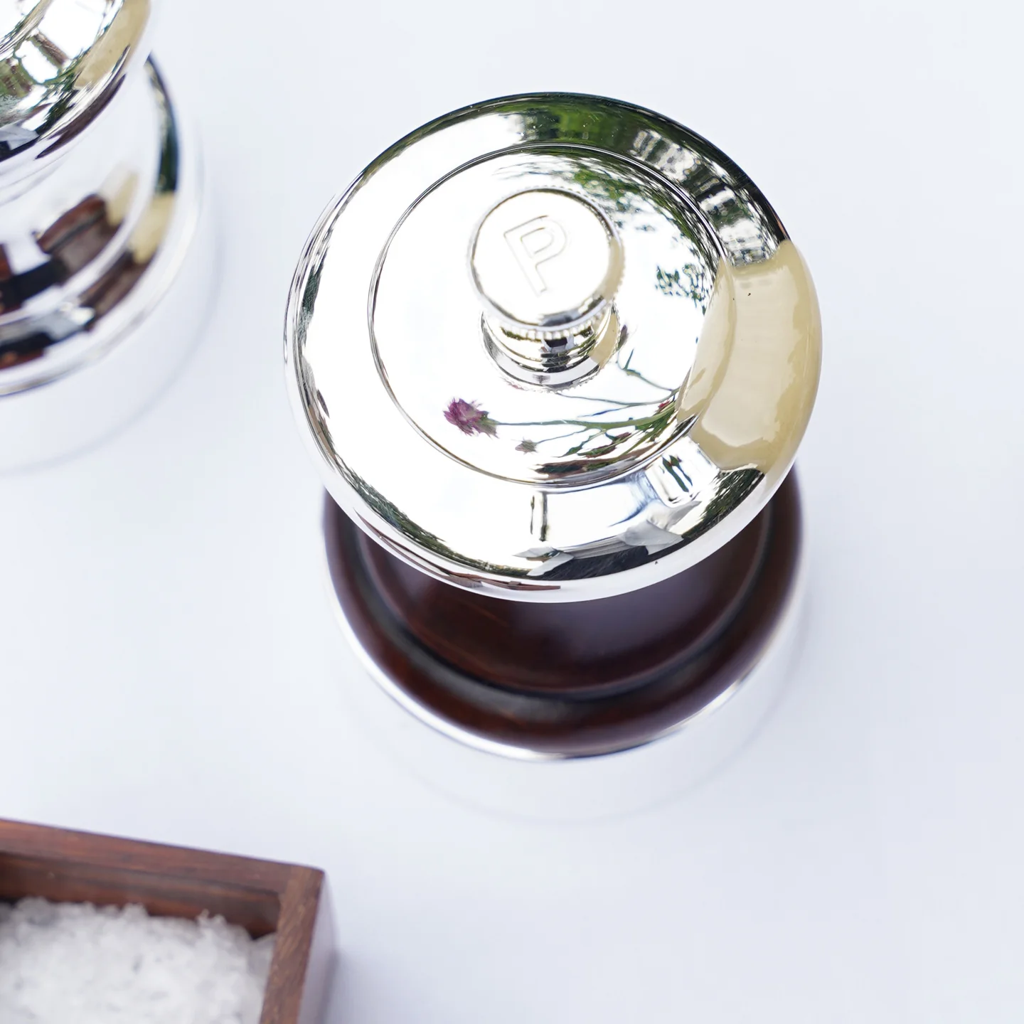 Peugeot Palace Wood & Silver Pepper Mill - Image 3