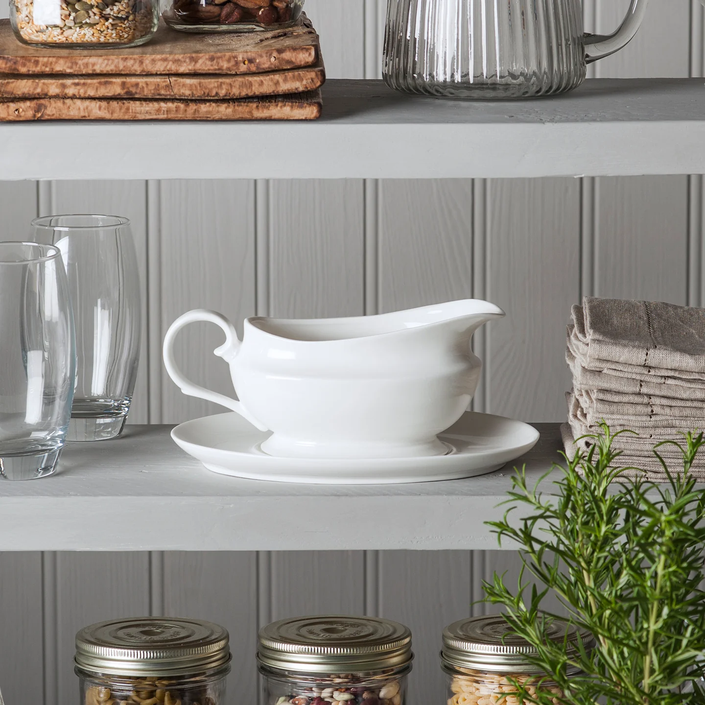 Porcelain Gravy Boat with Saucer / 500ml - Image 2