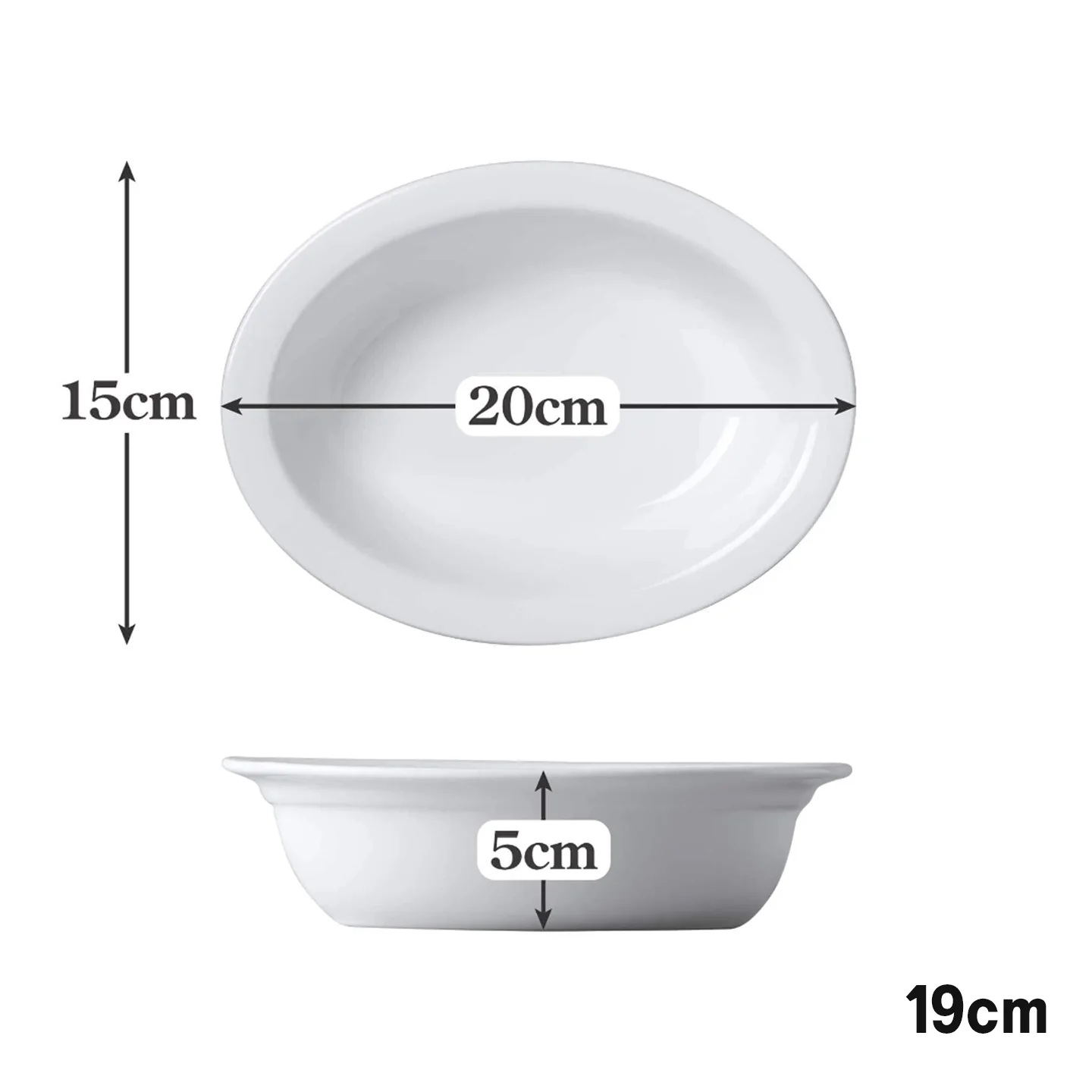 Porcelain Oval Pie Dish - Image 4