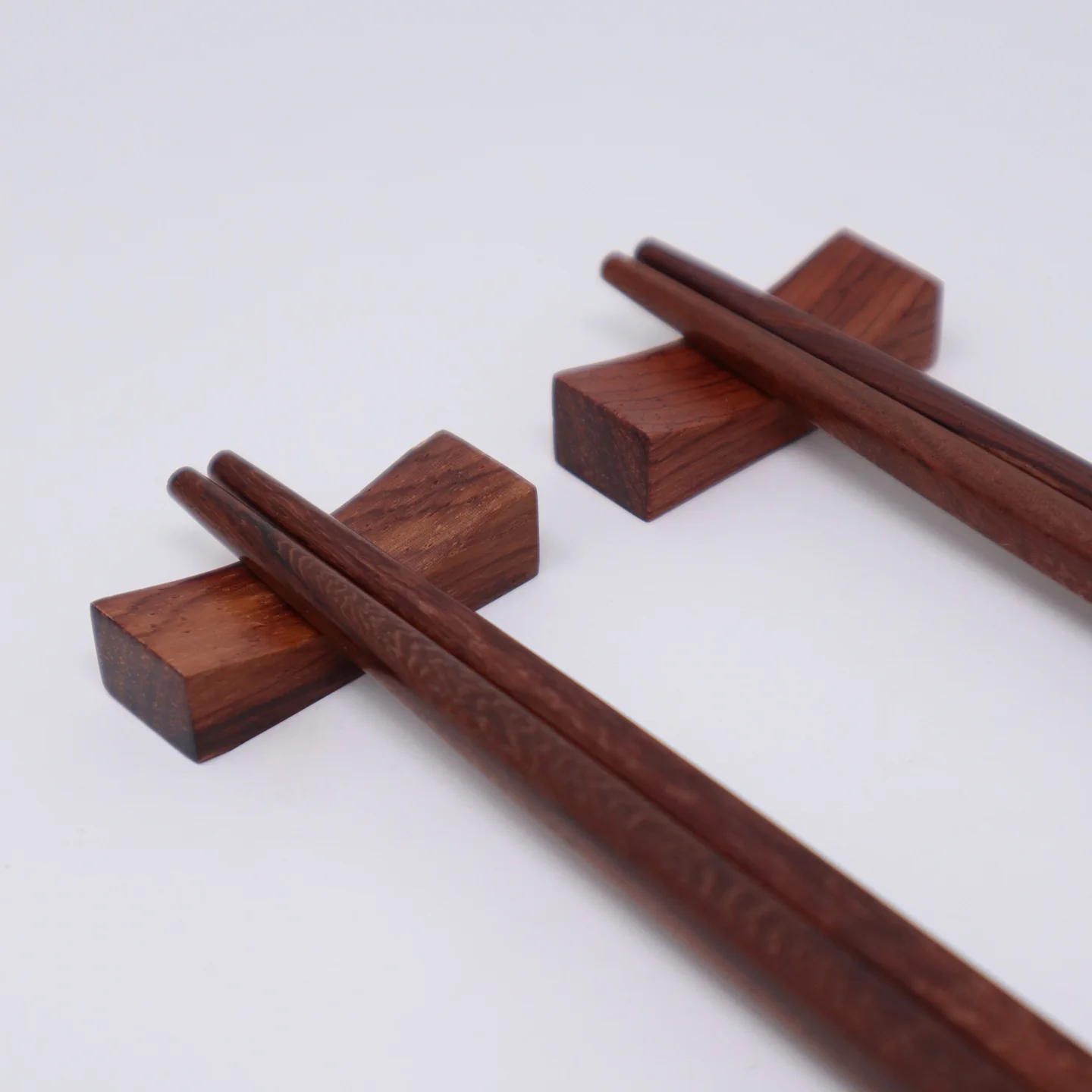 Sarah Petherick Red Wood Chopsticks & Rest / Set of 2 / White Bone - Image 3