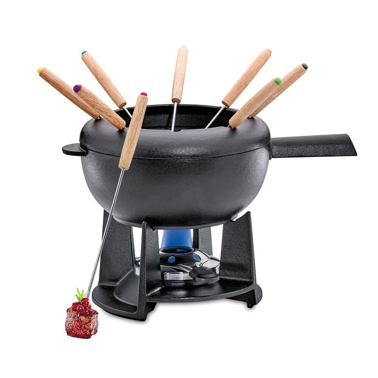 Spring Cast Iron Fondue Set / Black / 20cm