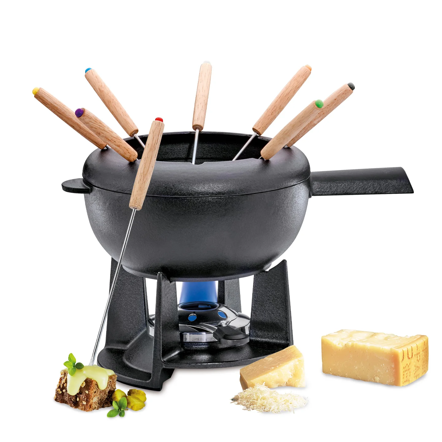 Spring Cast Iron Fondue Set / Black / 20cm - Image 7