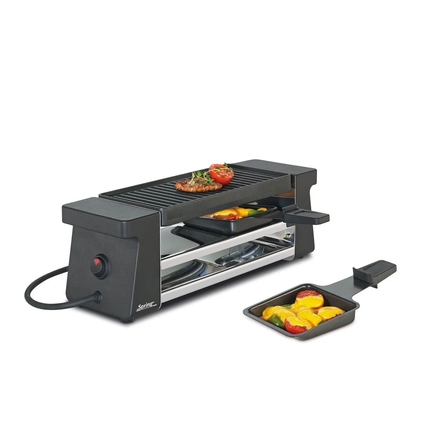 Spring Compact Raclette Grill with Cast Aluminium Plate / Black - Image 4