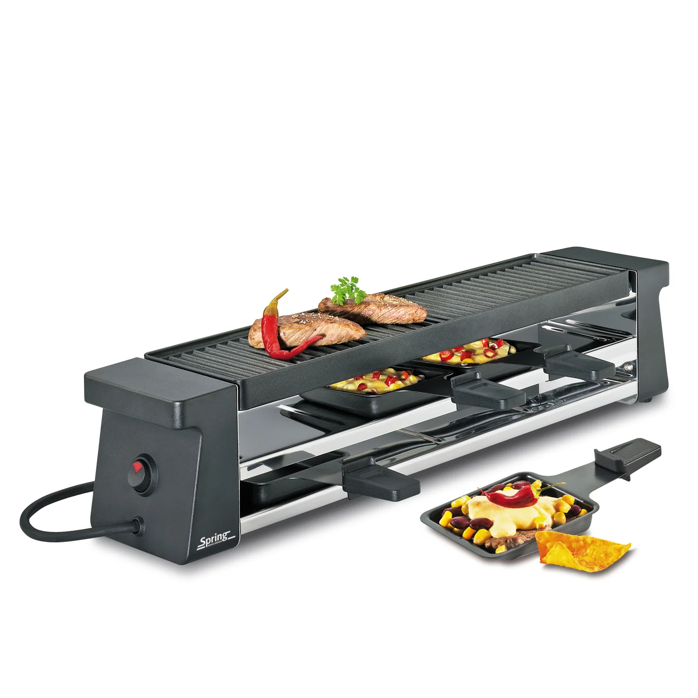 Spring Compact Raclette Grill with Cast Aluminium Plate / Black - Image 5