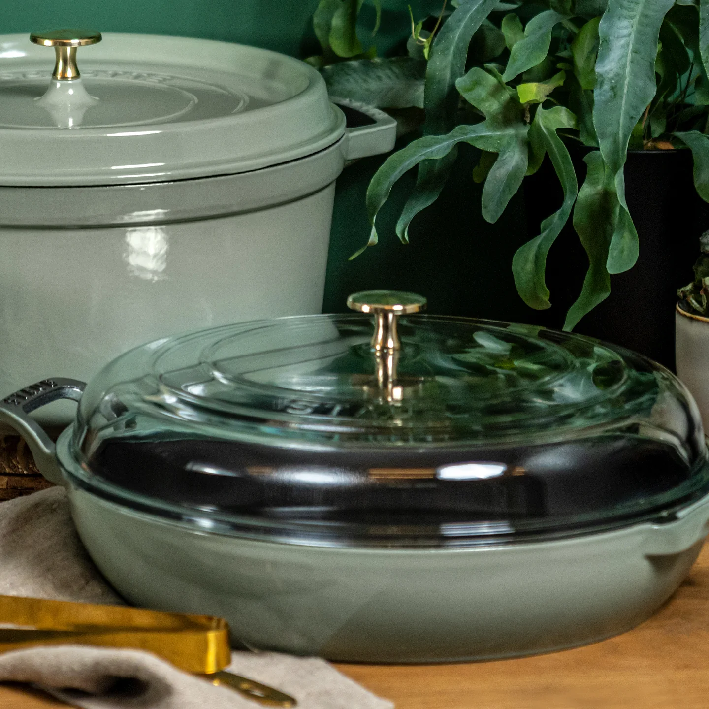 Staub Braiser with Glass Lid / Eucalyptus - Image 2