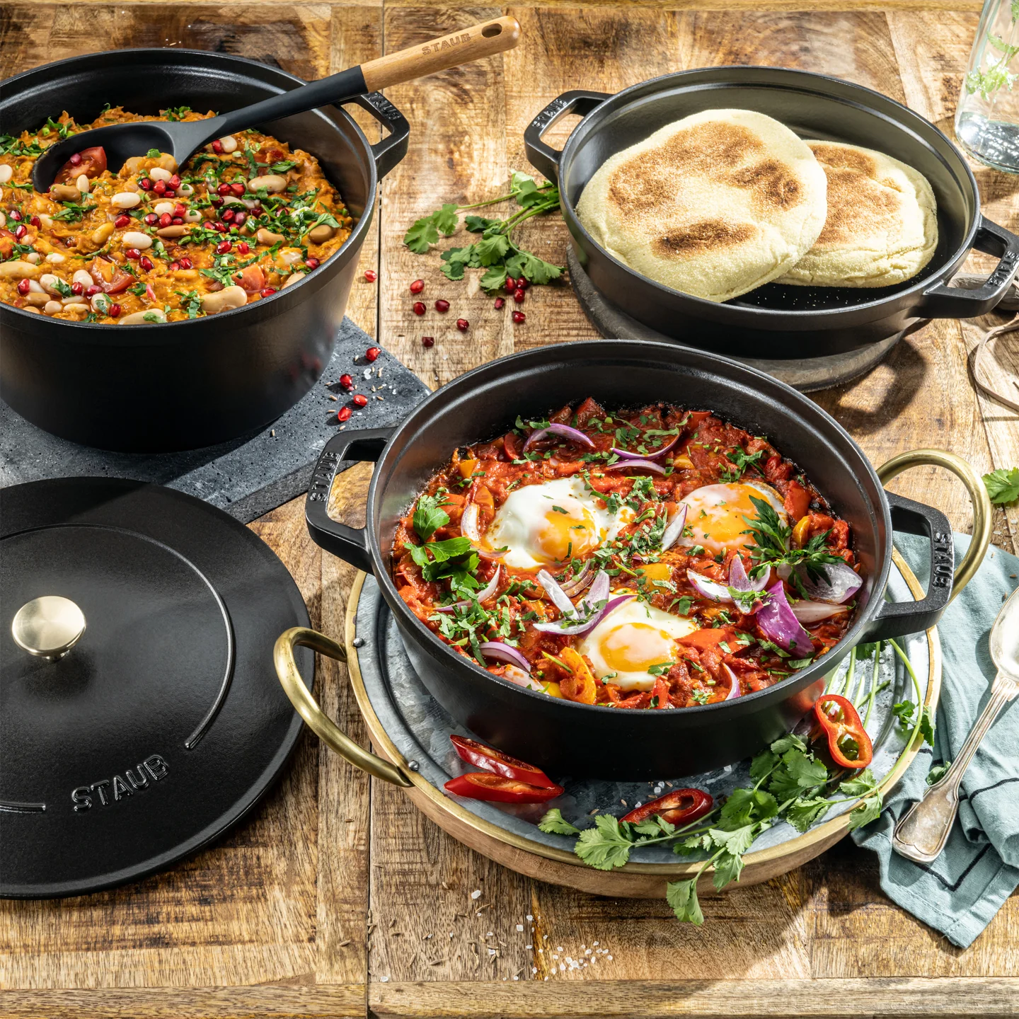 Staub Stackable 3 Piece Pot Set / Black - Image 2
