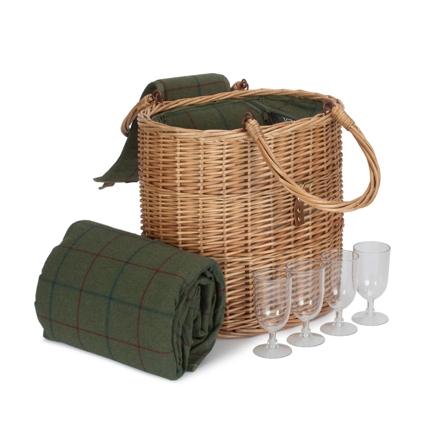 Willow Green Tweed Chiller Hamper Basket - Image 3